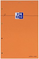Cursusblok Oxford Orange Notepad A4+ lijn 4-gaats 160pag 80gr oranje