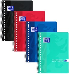 Collegeblok Oxford School A4 ruit 10x10mm 23-gaats 160pag 80gr assorti