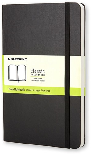 Notitieboek Moleskine pocket 90x140mm blanco hard cover zwart