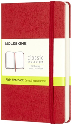 Notitieboek Moleskine pocket 90x140mm blanco hard cover rood