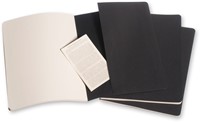 Schrift Moleskine 190x250mm blanco 240 pagina's 70gr zwart set à 3 stuks-1