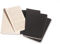 Schrift Moleskine 90x140mm blanco 240 pagina's 70gr zwart set à 3 stuks-1