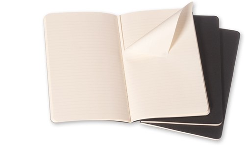 Schrift Moleskine 130x210mm lijn 160 pagina's 70gr zwart set à 3 stuks-3