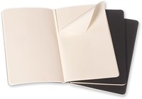 Schrift Moleskine 130x210mm blanco 160 pagina's 70gr zwart set à 3 stuks-3