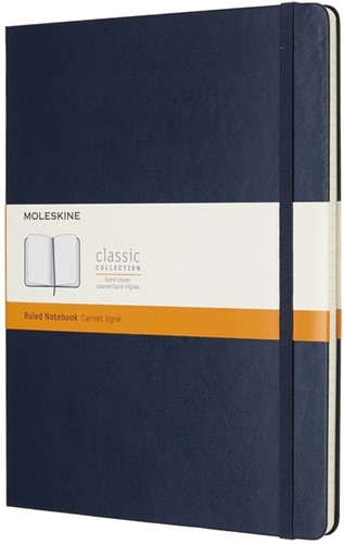 Notitieboek Moleskine XL 190x250mm lijn hard cover sapphire blue
