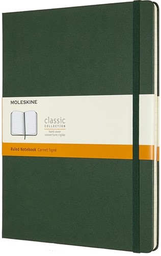 Notitieboek Moleskine XL 190x250mm lijn hard cover myrtle green