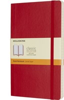Notitieboek Moleskine large 130x210mm lijn soft cover scarlet red