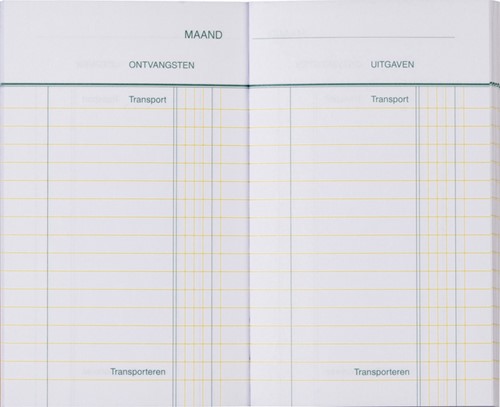 Kasboek 135x83mm 72blz 1 kolom oranje-3