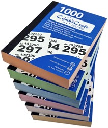 Nummerblok 1-1000 assorti 6 stuks