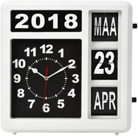 Wandklok Perel analoog 37x39cm  nederlandse versie wit