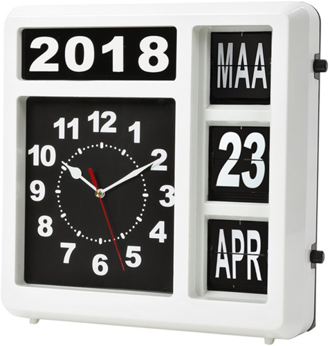 Wandklok Perel analoog 37x39cm  nederlandse versie wit-2