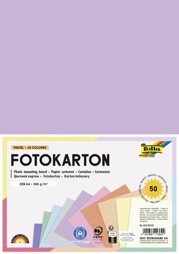 Fotokarton Folia 300gr A4 50vel pastelkleuren
