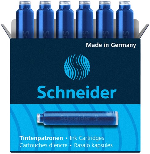 Inktpatroon Schneider din blauw doos à 6 stuks