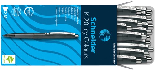 Balpen Schneider K20 Icy Colours medium zwart-3