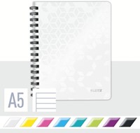 Notitieboek Leitz WOW A5 lijn spiraal PP wit-3