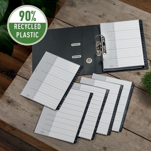 Tabblad Leitz Recycle A4 11-gaats 1-12 extra breed PP-2