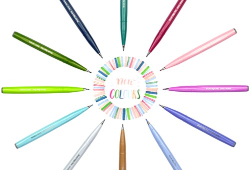 Brushpen Pentel Sign SES15C pastel assorti 12 stuks-3