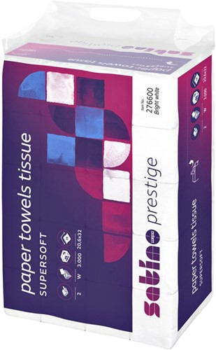 Handdoek Satino PT2 Prestige w-vouw 2-laags 206x320mm 25x120 vel wit 276600
