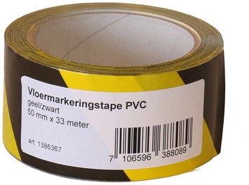 Vloermarkeringstape IEZZY 50mmx33m zwart/geel