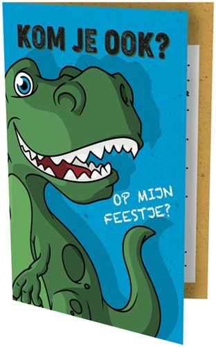 Uitnodiging Dinosaurus 13.5x9cm