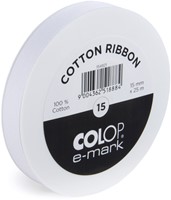 Lint Colop E-mark 15mmx25m wit