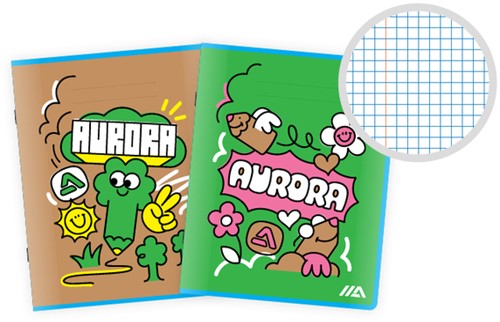 Schrift Aurora A5 ruit 5x5mm 200 pagina's 45gr