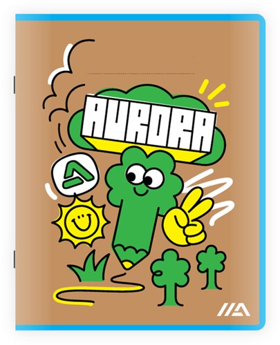 Schrift Aurora A5 ruit 5x5mm 200 pagina's 45gr-2