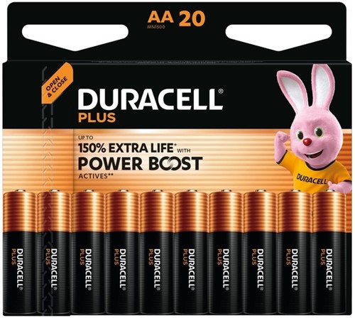 Batterij Duracell Plus power boost 20x AA