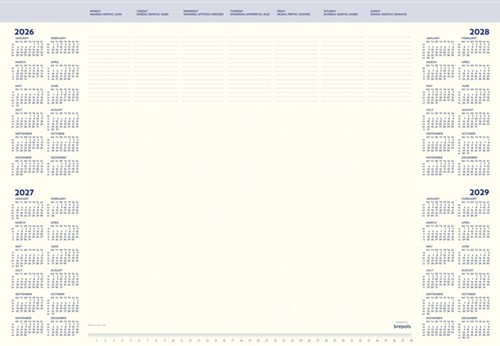 Onderlegblok 2026 Brepols Office Mate 7dagen/1pagina 41.2x59cm