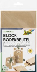 Blokbodemzak Folia 12x6x21cm foodsafe kraft set à 15 stuks