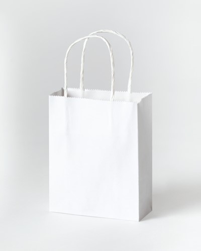 Tas met handvat Folia kraftpapier 110gr 12x15x5.5cm 20 stuks wit