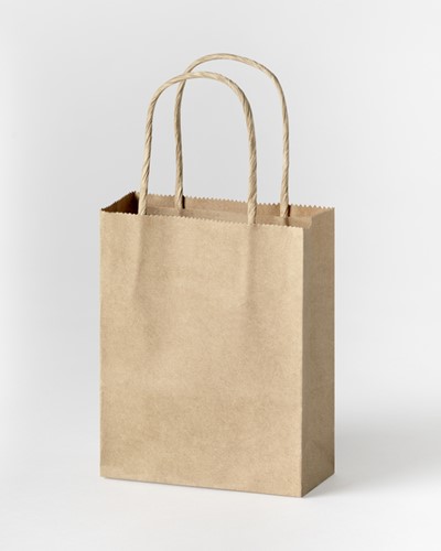 Tas met handvat Folia kraftpapier 125gr 12x15x5.5cm 20 stuks naturel-2