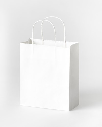 Tas met handvat Folia kraftpapier 110gr 18x21x8cm 20 stuks wit-2