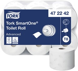 Toiletpapier Tork T8 Advanced SmartOne 2-laags 207m wit 472242