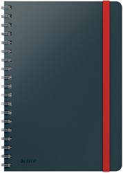 Notitieboek Leitz Cosy B5 160 blz spiraal lijn grijs