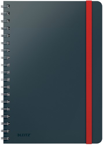 Notitieboek Leitz Cosy B5 160 blz spiraal lijn grijs