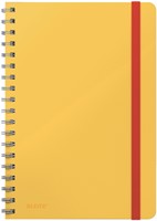 Notitieboek Leitz Cosy B5 160 blz spiraal lijn geel