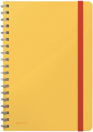 Notitieboek Leitz Cosy B5 160 blz spiraal lijn geel