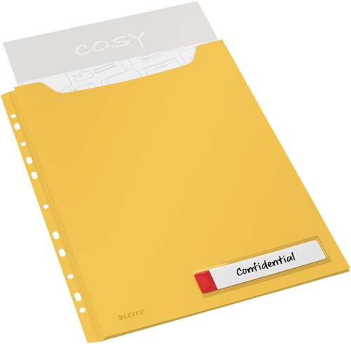 Insteekmap U-model Leitz Cosy harmonica A4 met perforatiestrip PP geel-3