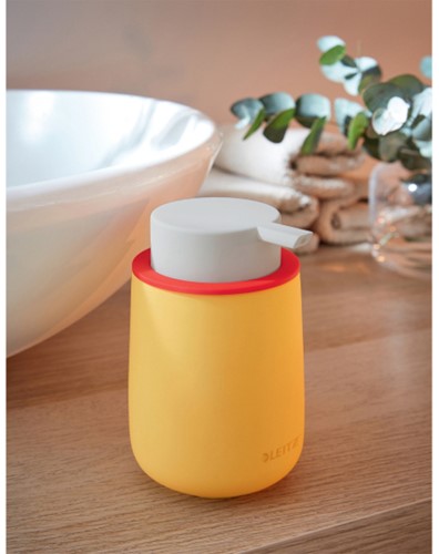 Handzeepdispenser Leitz Cosy voor handzeep 300ml geel-3