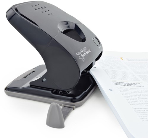 Perforator Rapesco Germ-Savvy Less Effort Eco X5-40ps antibacterieel 2-gaats zwart-3