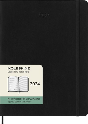 Agenda 2024 Moleskine 12M Planner Weekly 7dag/1pagina extra large 190x250mm soft cover black-2