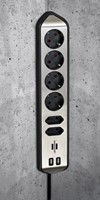 Stekkerdoos Brennenstuhl bureau Estilo 6vdig incl 2 USB 2m zw/zilver-2