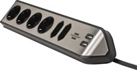 Stekkerdoos Brennenstuhl bureau Estilo 6vdig incl 2 USB 2m zw/zilver-2