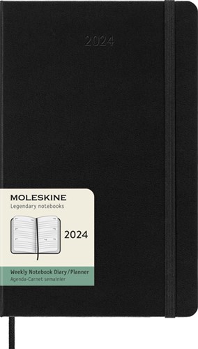 Agenda 2024 Moleskine 12M Planner Weekly 7dag/2pagina's large 130x210mm hard cover black-2