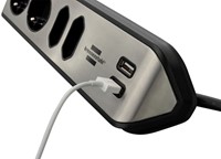 Stekkerdoos Brennenstuhl bureau Estilo 4vdig incl 2 USB 2m zwart/zilver-1