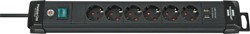 Stekkerdoos Brennenstuhl Premium 6vdig incl 2 USB 3 meter zwart