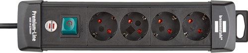 Stekkerdoos Brennenstuhl Premium 4 voudig 1.8 meter zwart-2