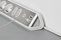 Stekkerdoos Brennenstuhl bureau Estilo 6 voudig inclusief 2 USB 2m meter wit/zilver-1