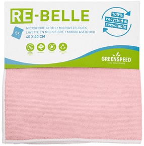 Microvezeldoek Greenspeed Re-belle 40x40cm roze 5 stuks